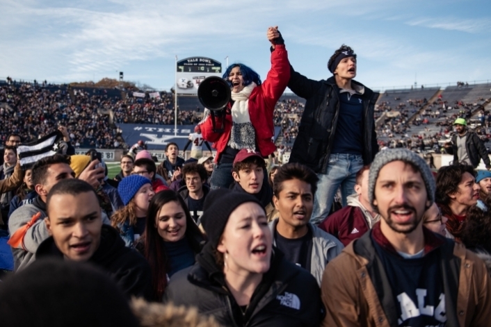 Climate Change Protesters Disrupt Yale-Harvard Football Game